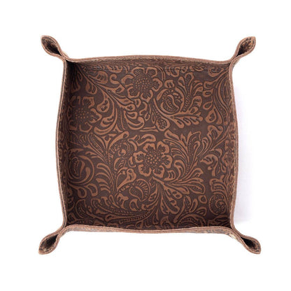 Myra Copperwind Leather Tray in Mocha Cocoa