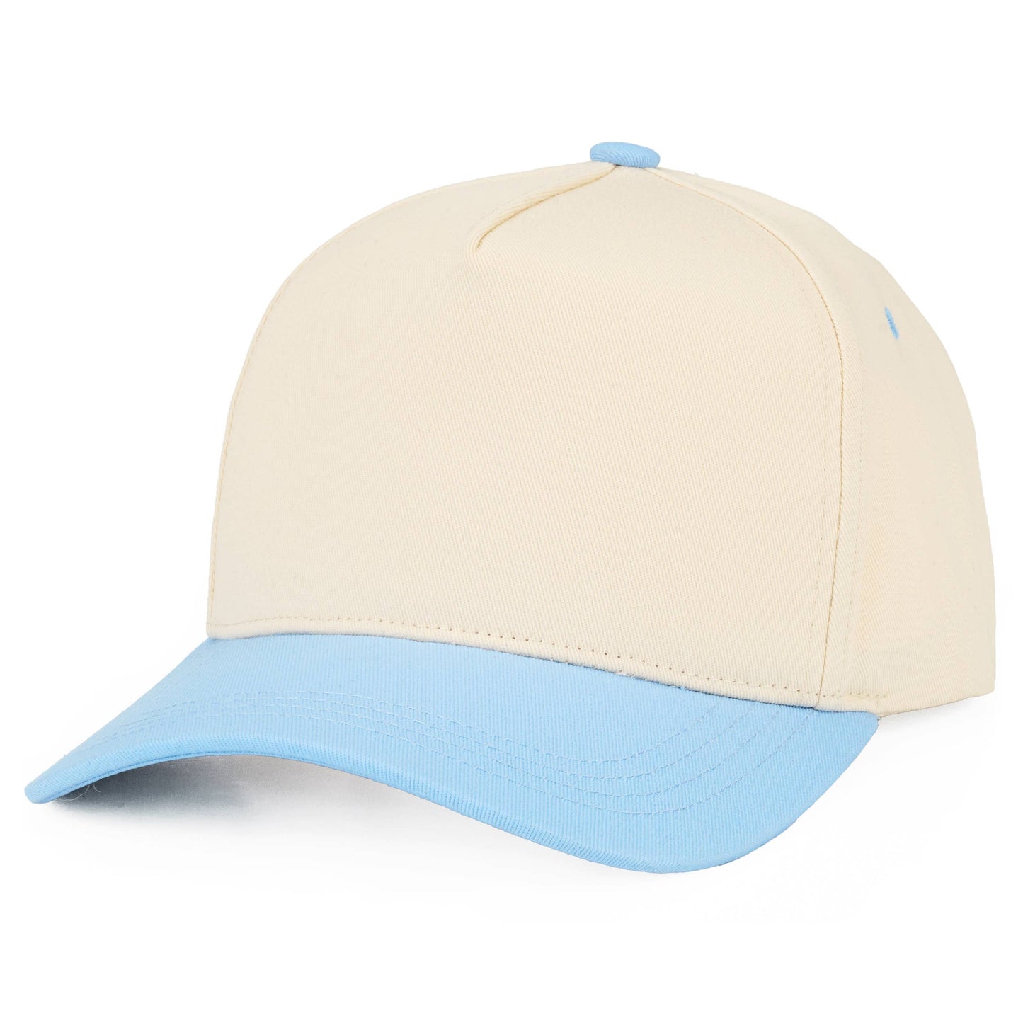 C.C Two Tone Cotton Criss-Cross Back Ponytail Trucker Hat