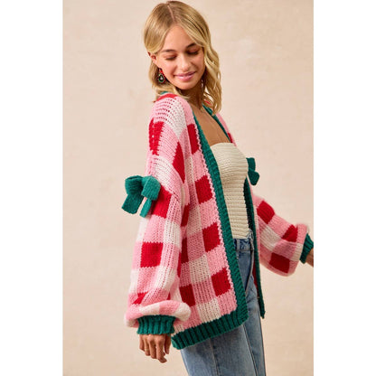CHRISTMAS THEME OPEN FRONT SWEATER CARDIGAN