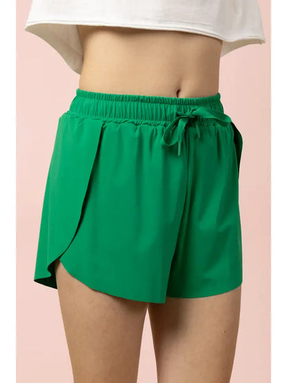 Side Overlap Activewear Shorts W/ Shorts Lining