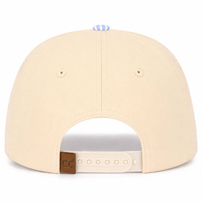 C.C Striped Pattern on Bill Plain Two Tone Trucker Hat