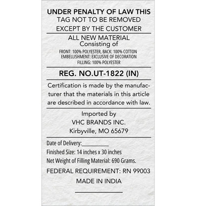 Red and Green Applique Tree Pillow with Embroidery 14x30