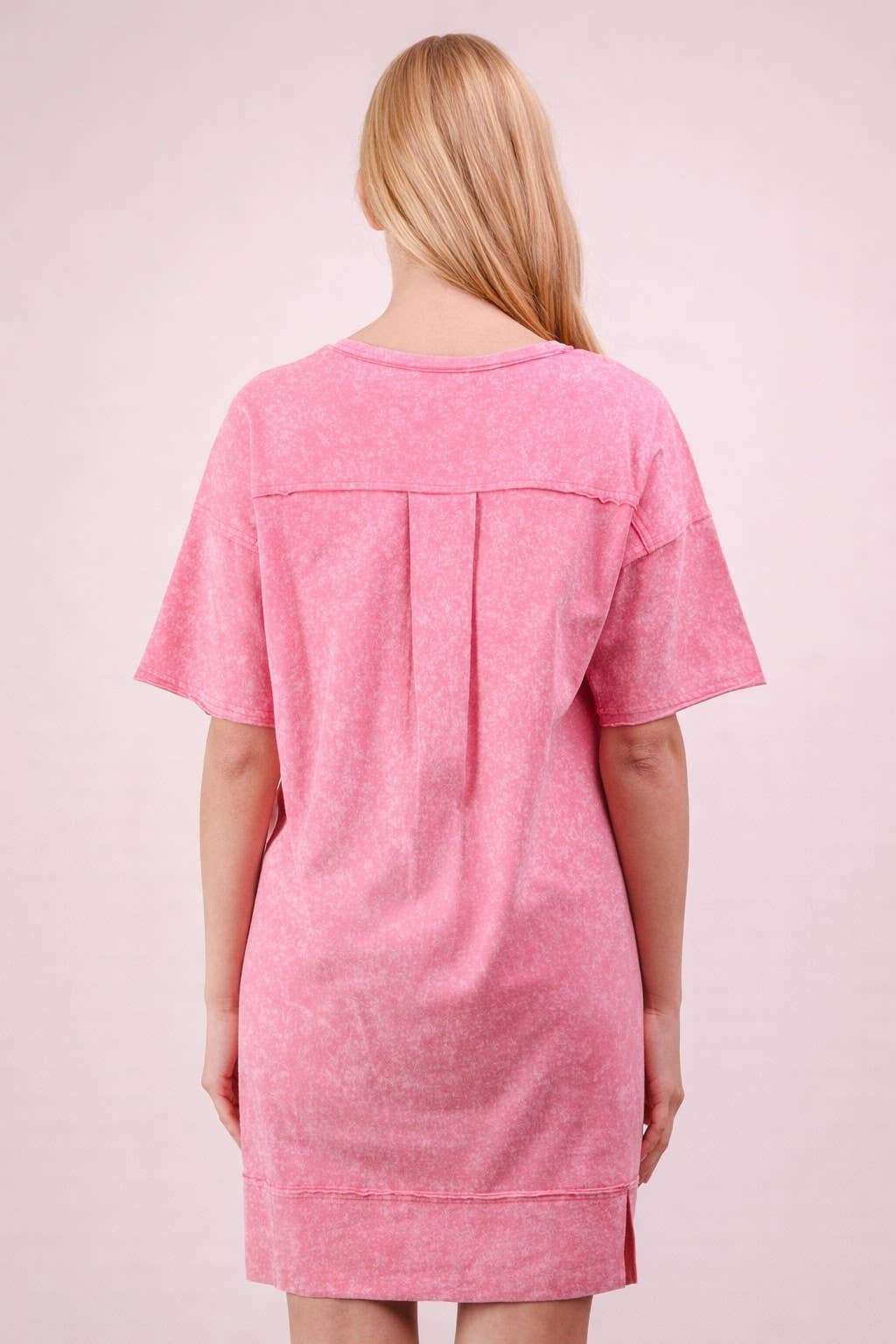 Mineral Washed Knit Oversized Shift Mini Dress