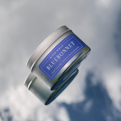 8oz Bluebonnet - Soy Candle - Silver Tin - Neutral
