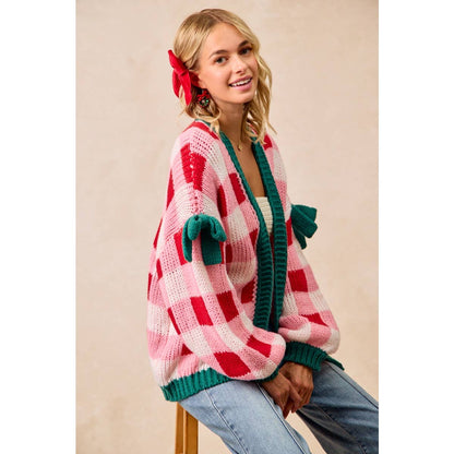 CHRISTMAS THEME OPEN FRONT SWEATER CARDIGAN