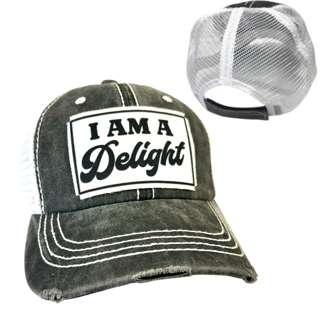 I AM A DELIGHT | DISTRESSED | UNISEX HAT