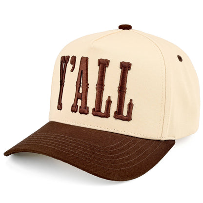 C.C Y'ALL Letter Embroidered Two Tone Trucker Hat