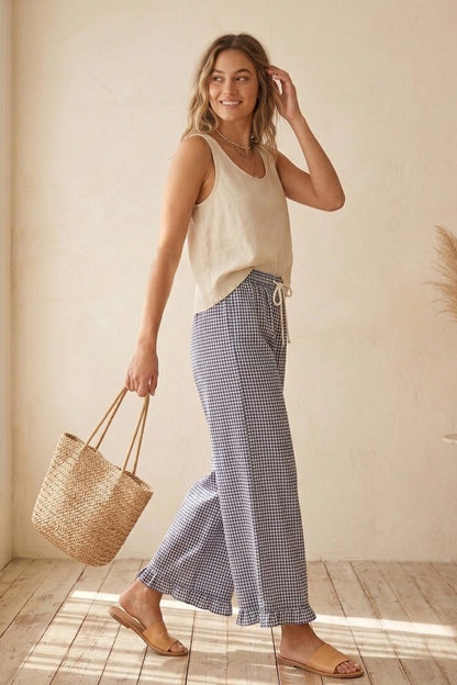 Checkered Gingham Fully Lined Pants