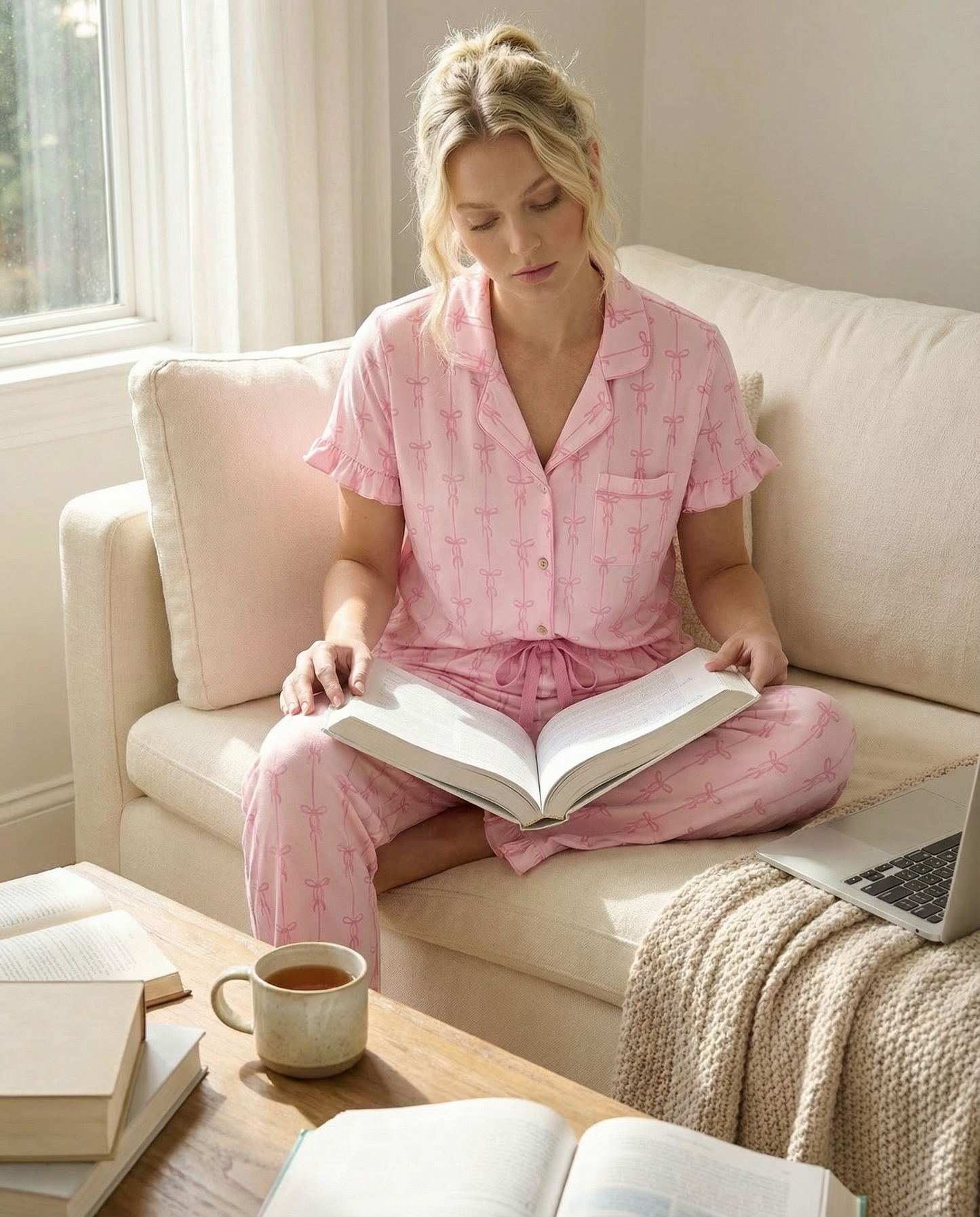 3-Piece Pack Bow Frilly PJ Set