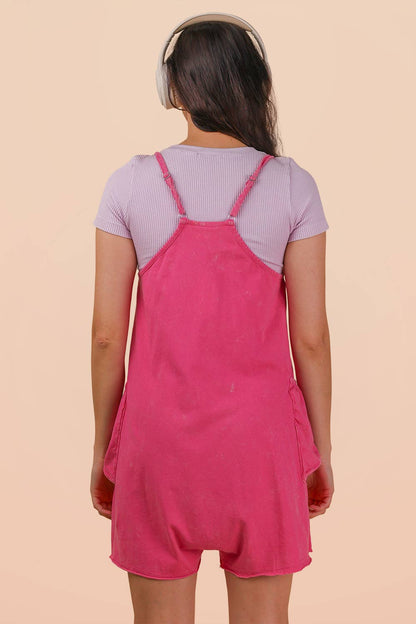 NP70359-Mineral Washed Sleeveless Casual Knit Romper