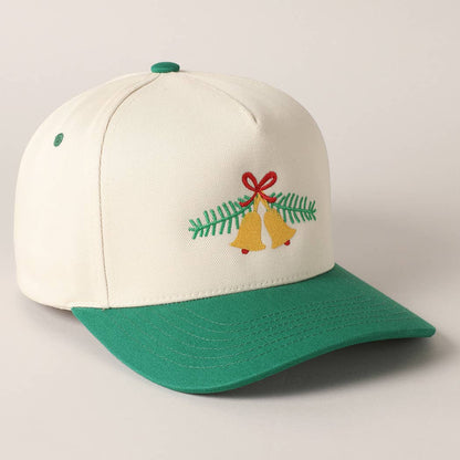 Christmas Jingle Bell Embroidery Baseball Cap