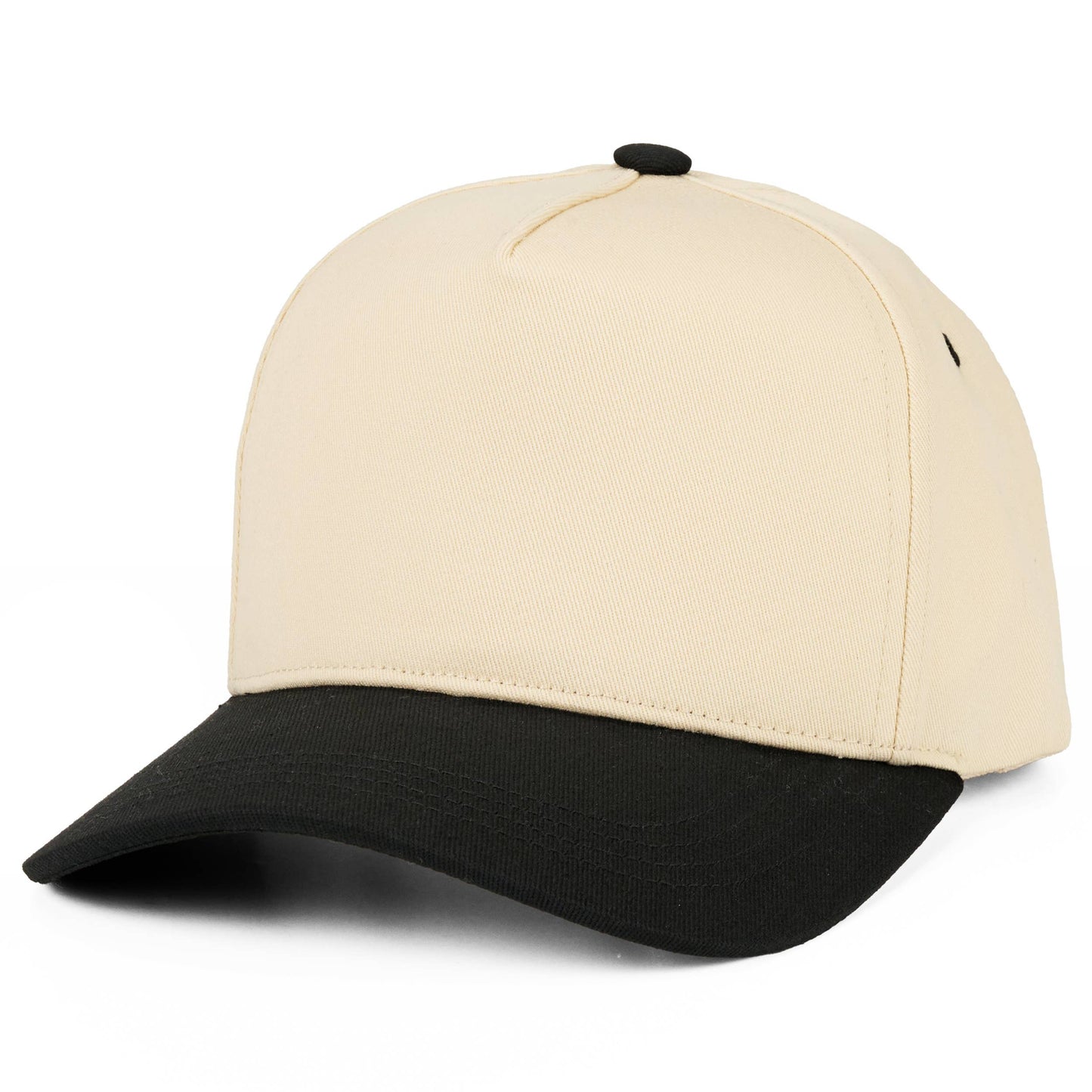 C.C Two Tone Cotton Criss-Cross Back Ponytail Trucker Hat