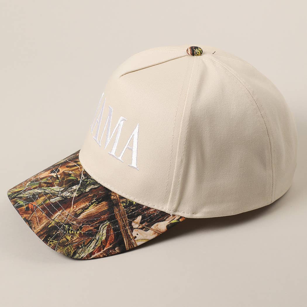 MAMA Letter Embroidery Camo Two-Tone Trucker Hat