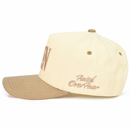 C.C AMEN Embroidered Letter Two Tone Trucker Hat