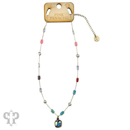 Multi-color bead necklace, Austrian crystal