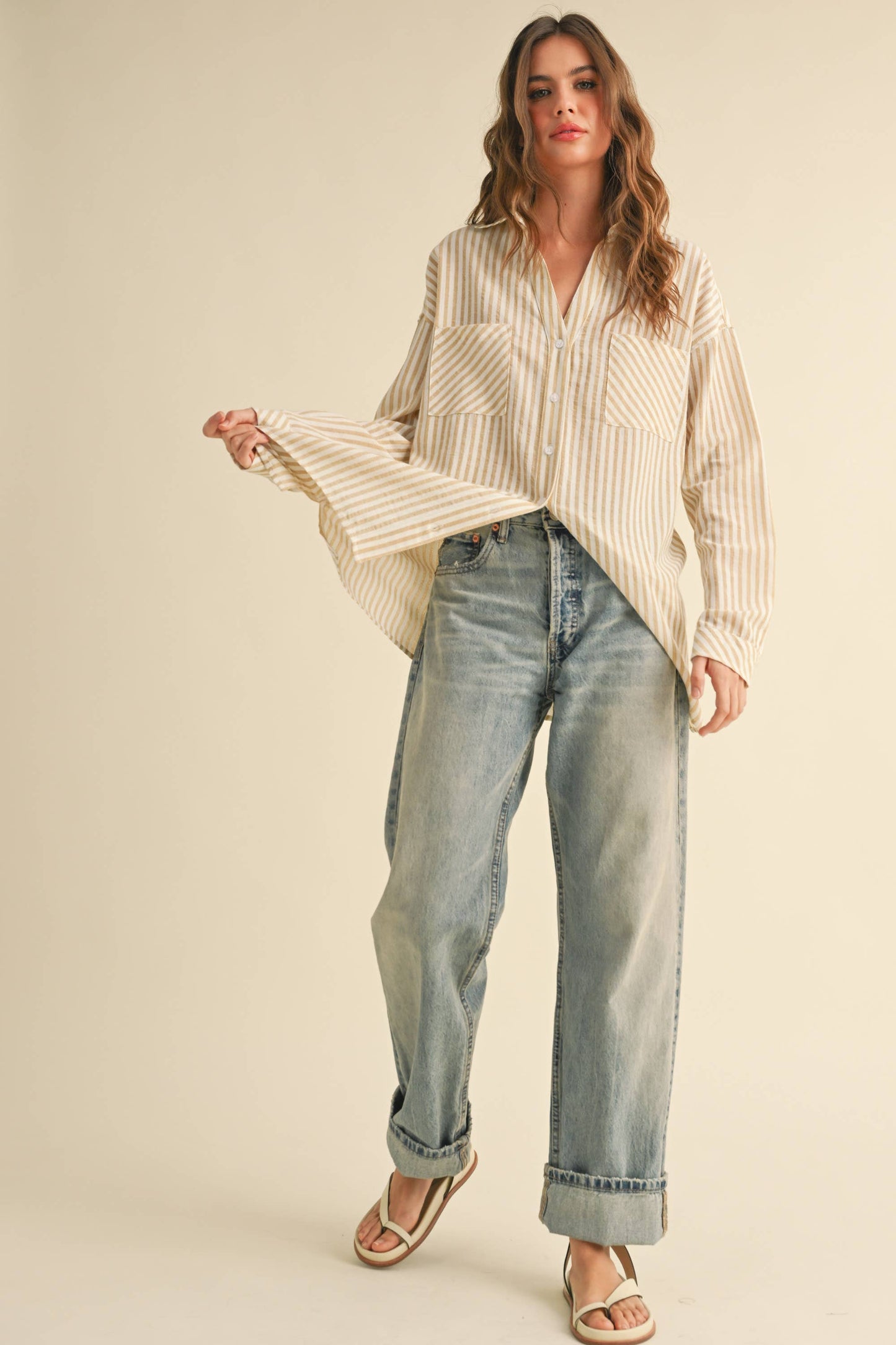 STRIPED PATTERN BUTTON DOWN SHIRTS