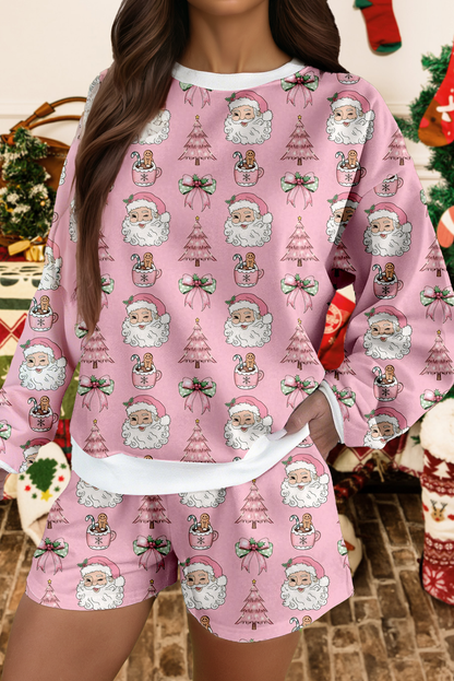 Christmas Fashion Print 2pcs Lounge Short Set