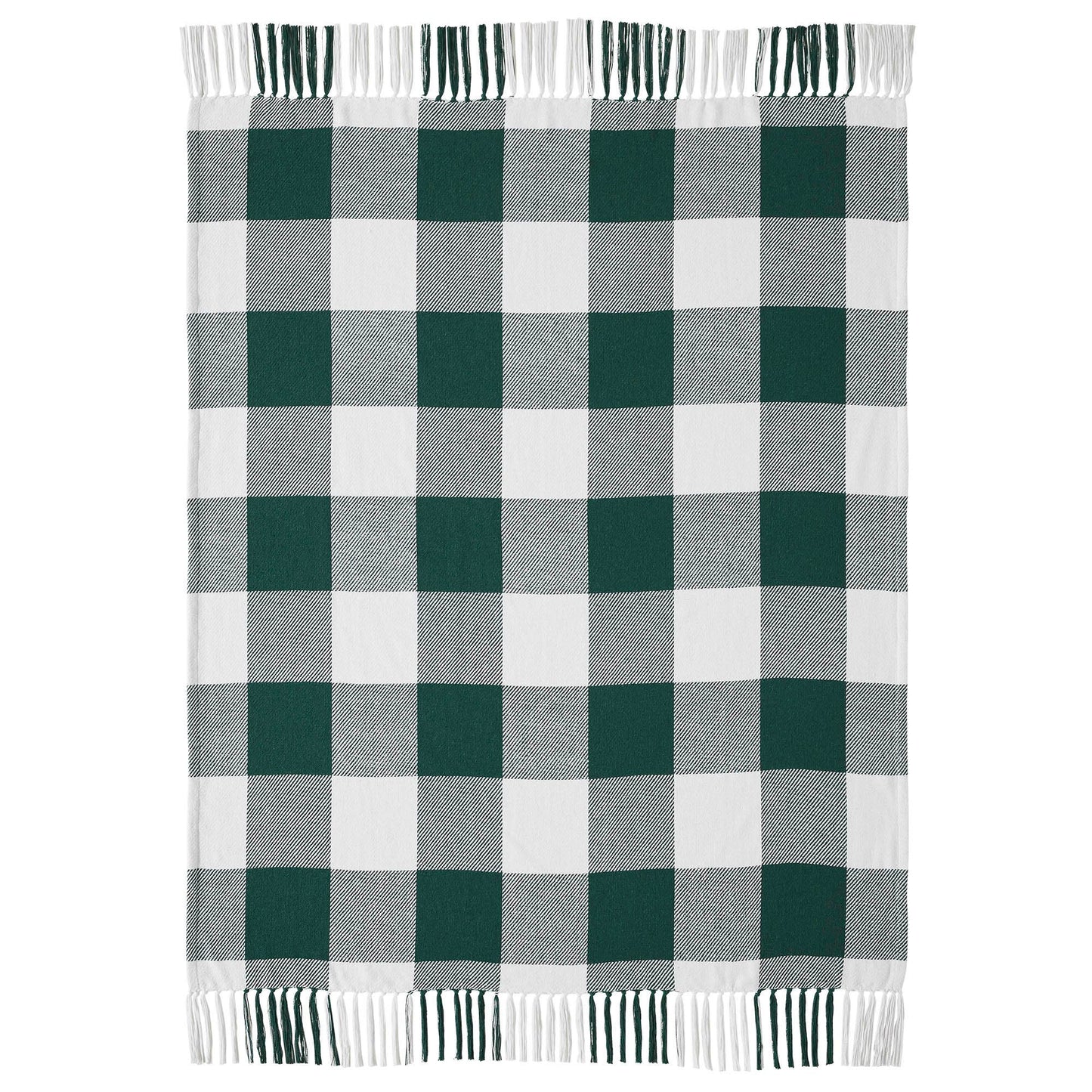 Annie Buffalo Check Hunter Green Woven Throw 50x60