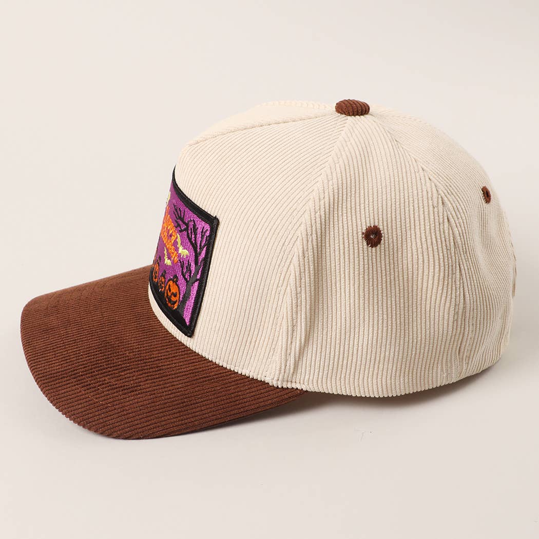 Ghostly Night Patch Two-Tone Corduroy Trucker Hat
