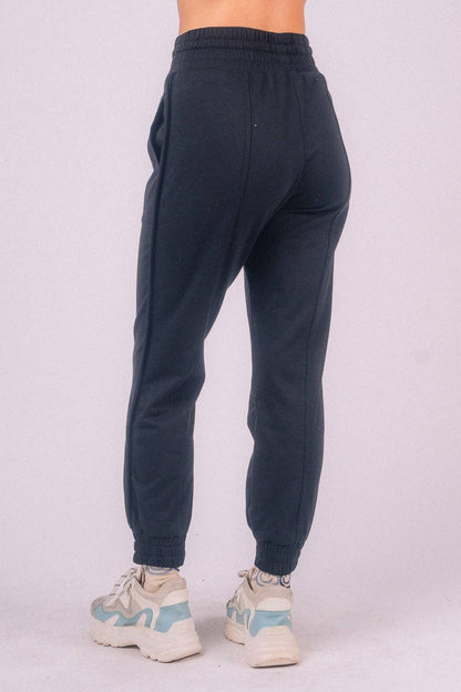 High Waist Solid Knit Jogger Pants