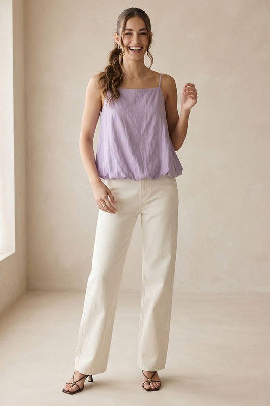 Billowy Cami Top With Bubble Hem