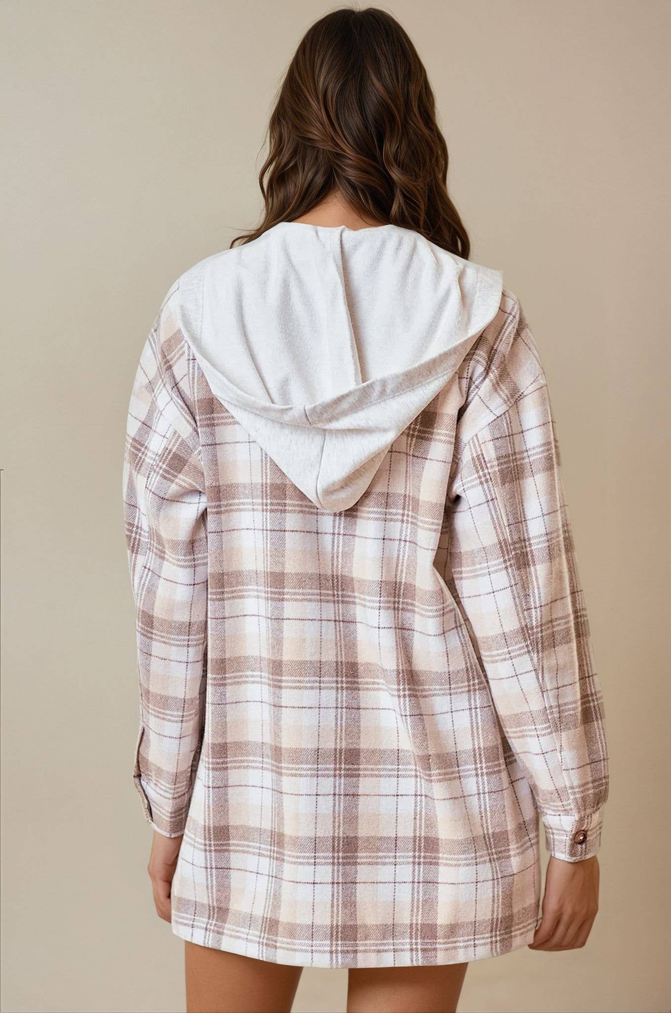 HOODED PLAID JACKET