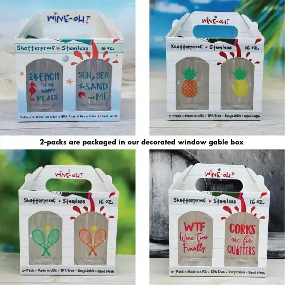 WINEY DOGS Unbreakable TRITAN Plastic Wine Glasses