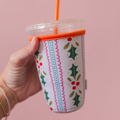 Holly Christmas Drink Sleeve