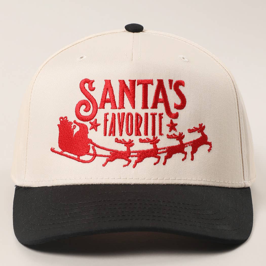 SANTA'S FAVORITE Graphic Design Two-Tone Trucker Hat