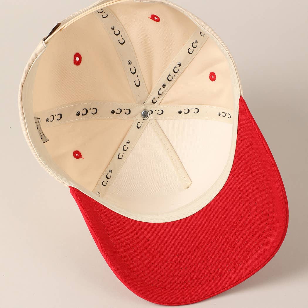 Holly Jolly Colorful Text Two-Tone Canvas Cap