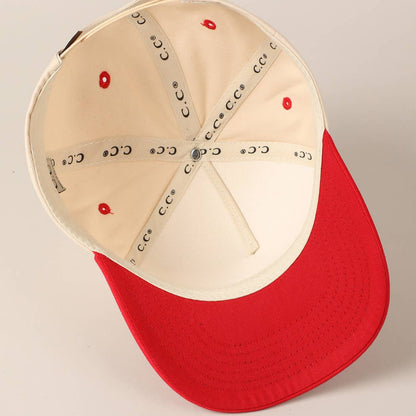 Holly Jolly Colorful Text Two-Tone Canvas Cap