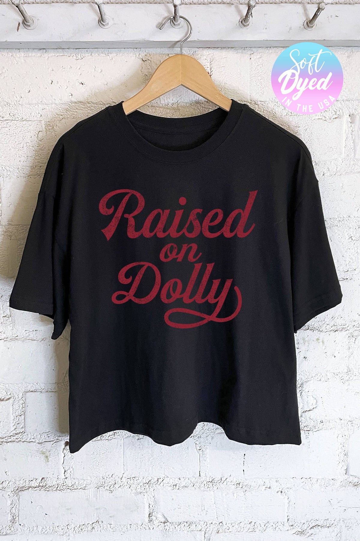 RAISED ON GRAPHIC LONG CROP TOP