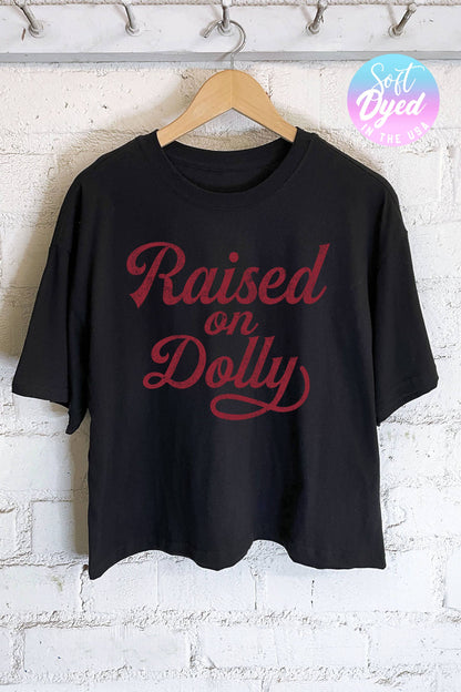 RAISED ON GRAPHIC LONG CROP TOP