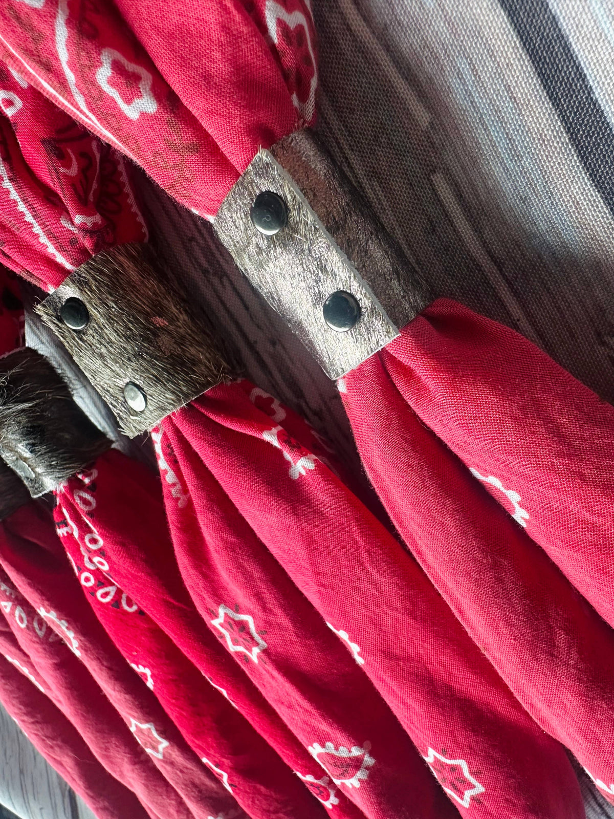 Cherry Red Hand Dyed Bandanas  (slides sold separately)