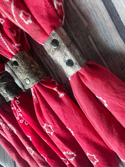 Cherry Red Hand Dyed Bandanas  (slides sold separately)
