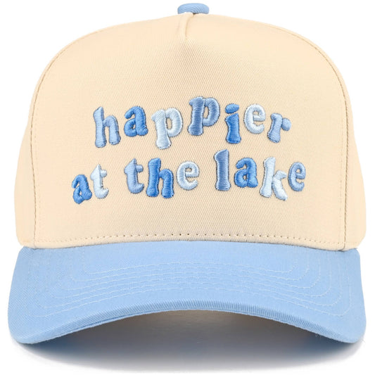 C.C HAPPIER AT THE LAKE Letter Two Tone Trucker Hat
