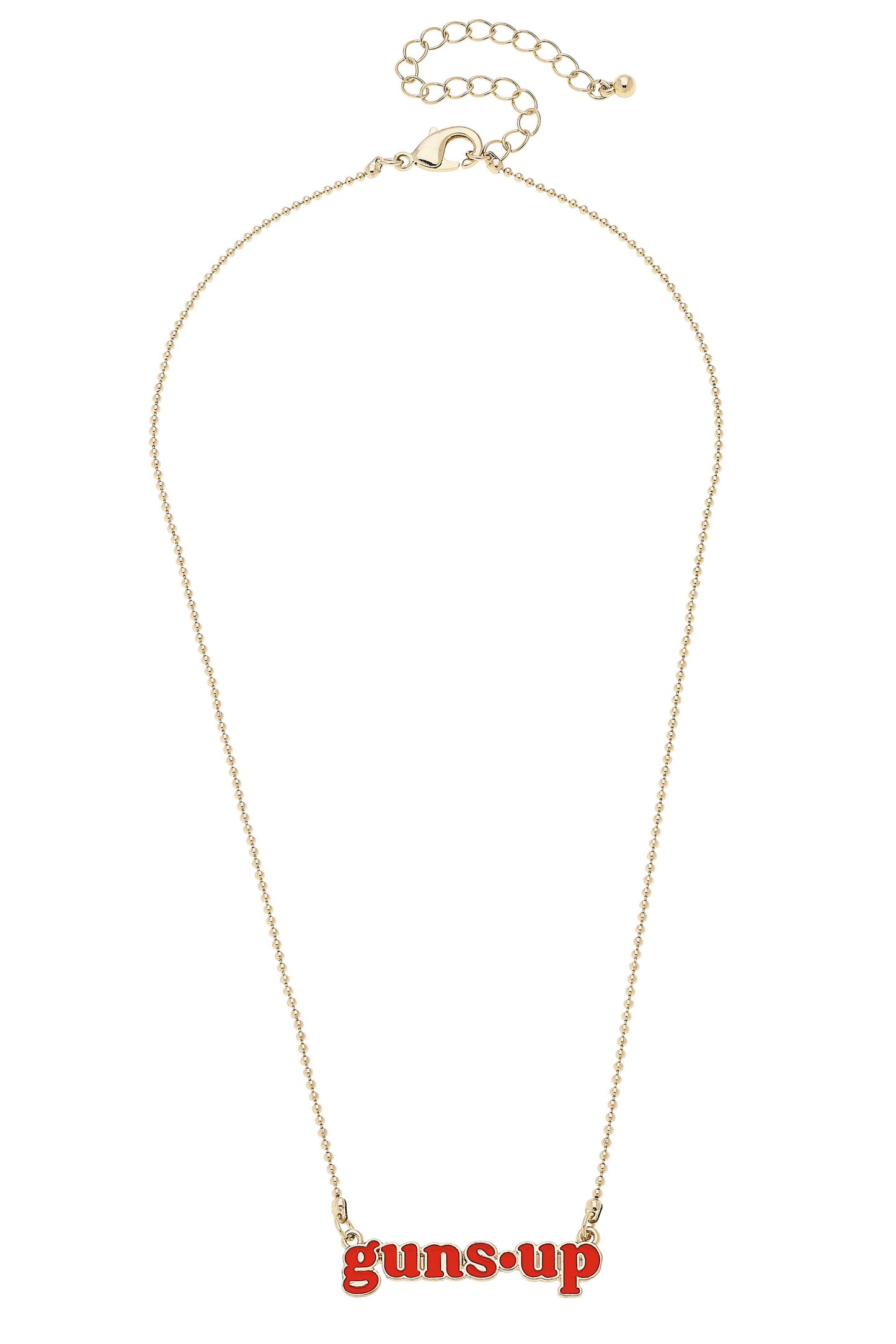 Texas Tech Red Raiders Slogan Necklace in Red/Shiny Gold