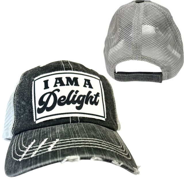 I AM A DELIGHT | DISTRESSED | UNISEX HAT