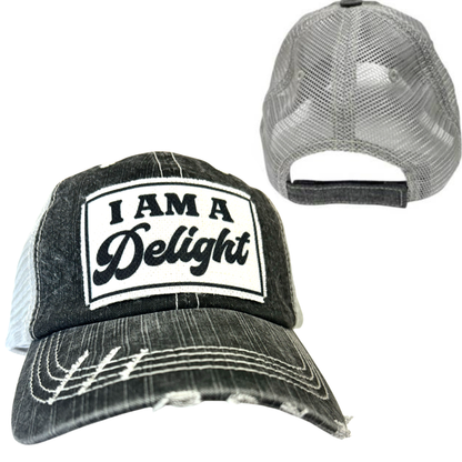 I AM A DELIGHT | DISTRESSED | UNISEX HAT