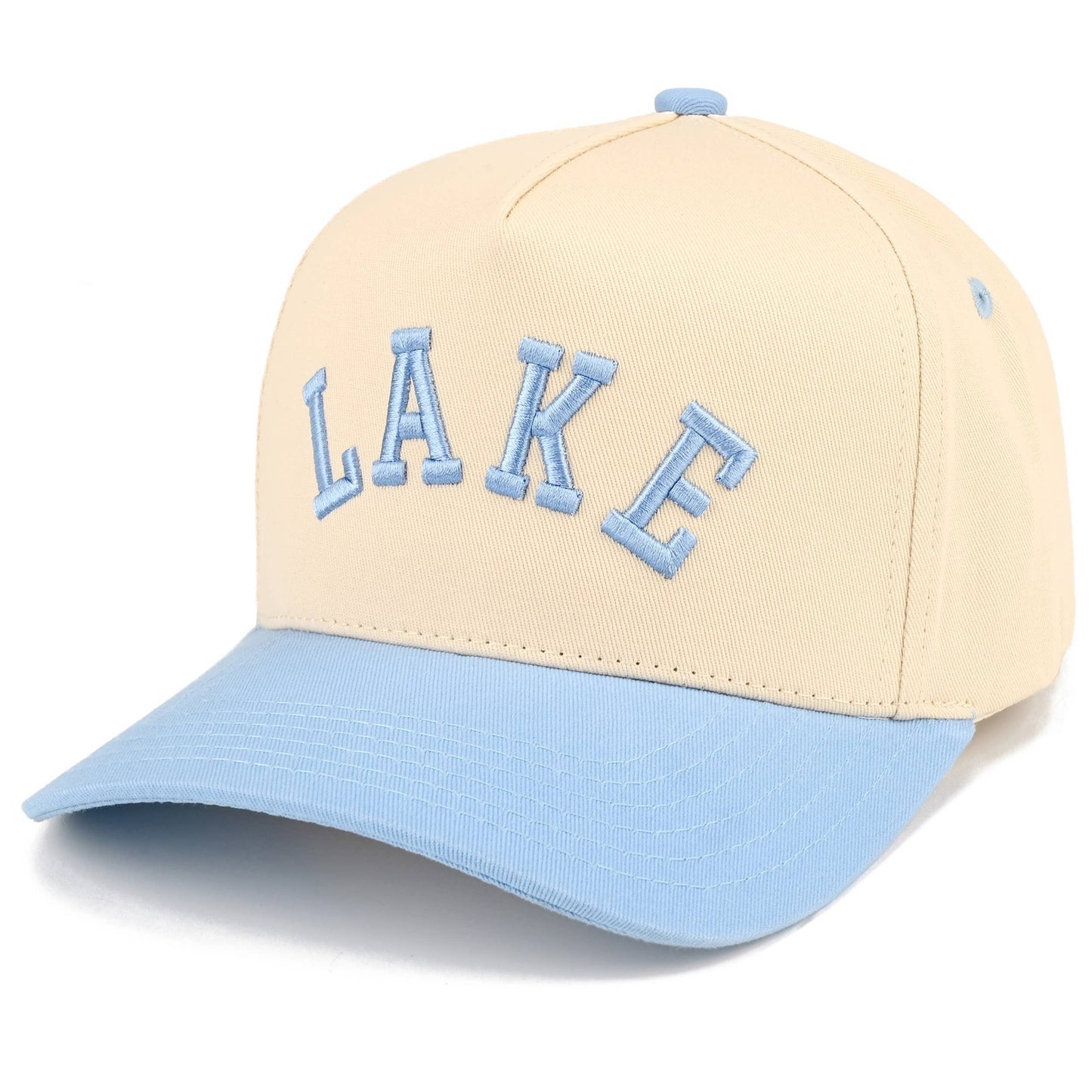 C.C LAKE Letter Embroidered Two Tone Trucker Hat
