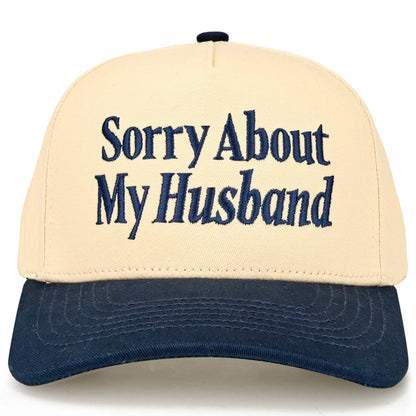 C.C SORRY ABOUT MY HUSBAND Letter Two Tone Trucker Hat