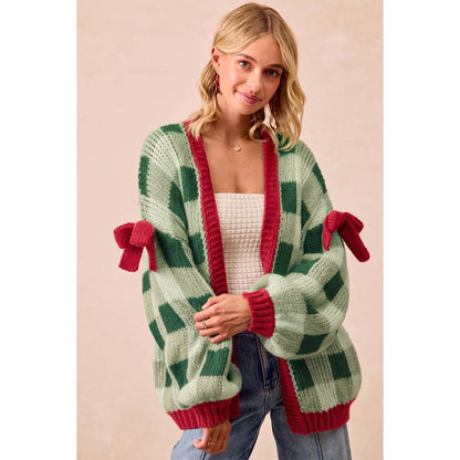 CHRISTMAS THEME OPEN FRONT SWEATER CARDIGAN