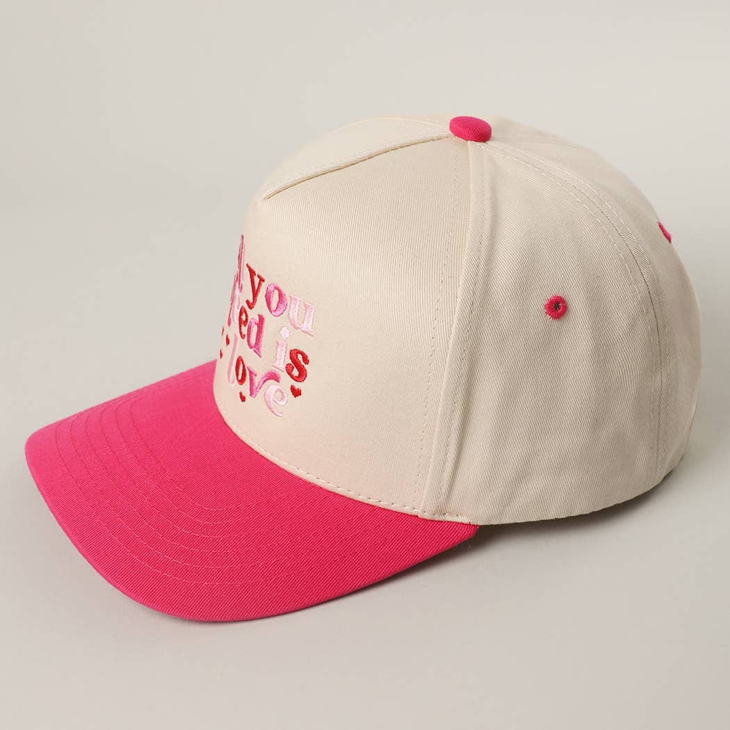 All You Need is Love Embroidery Two-Tone Trucker Hat