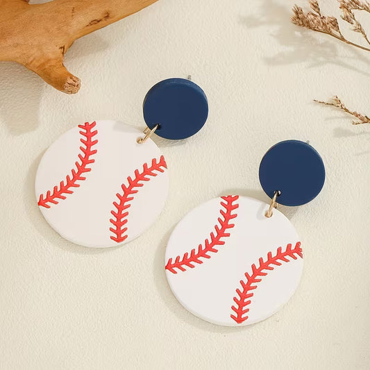 Dangle Baseball Earrings