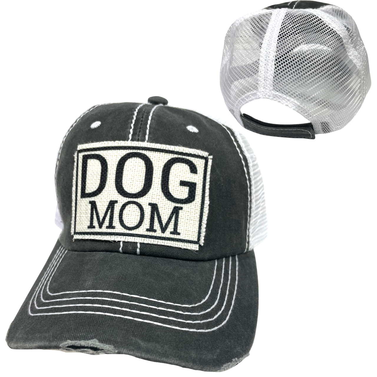 DOG MOM BALL CAP | WOMAN'S HAT | DISTRESSED