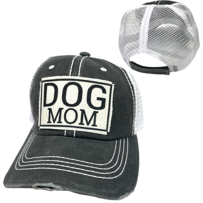 DOG MOM BALL CAP | WOMAN'S HAT | DISTRESSED