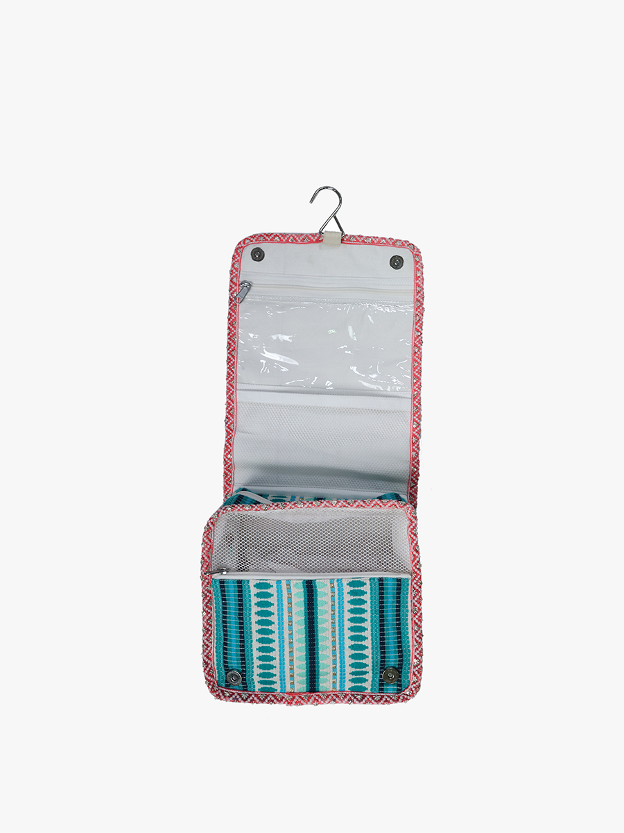 Mary Grace Striped Cotton Cosmetic Kit – Makeup Bag | CS2489