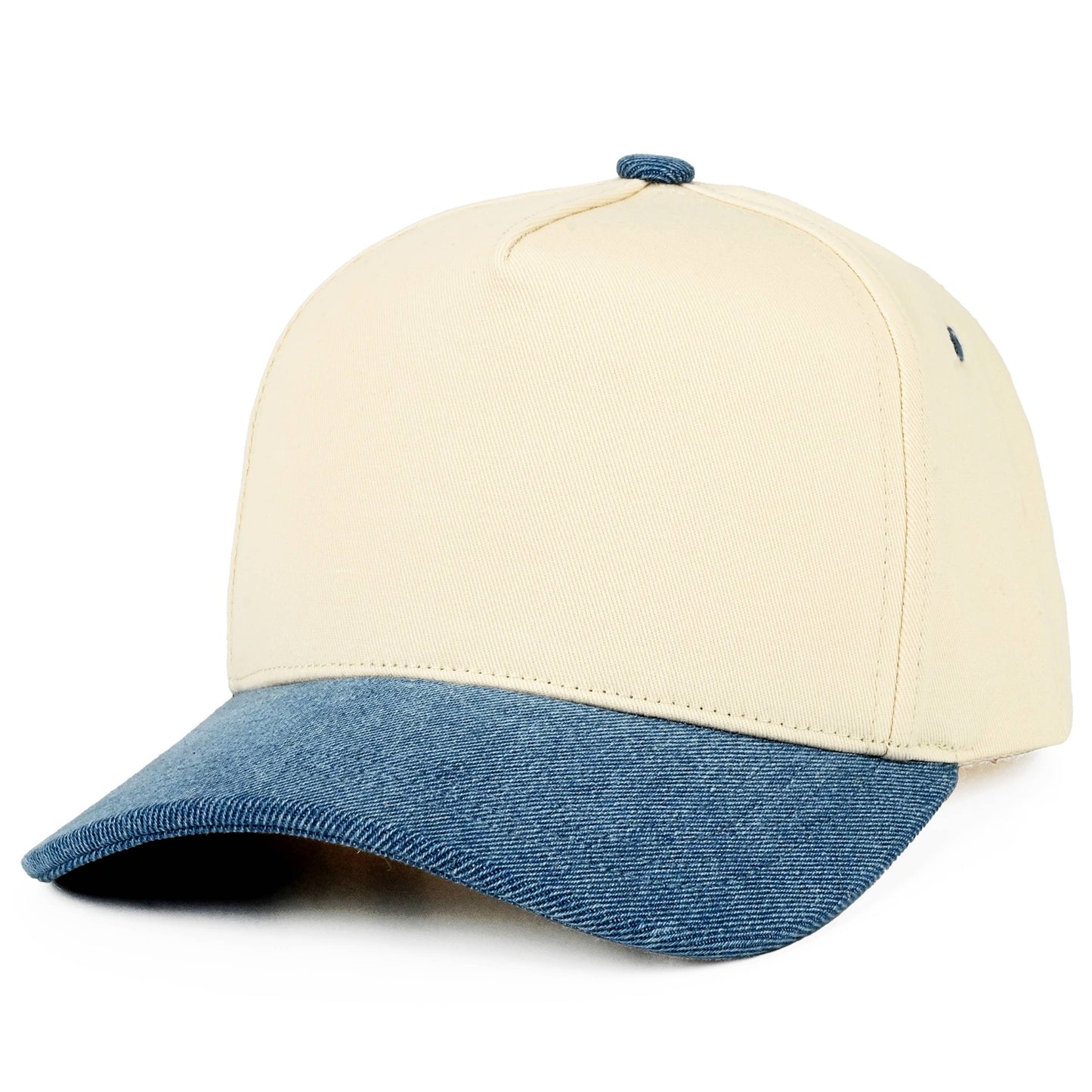 C.C Two Tone Cotton Criss-Cross Back Ponytail Trucker Hat