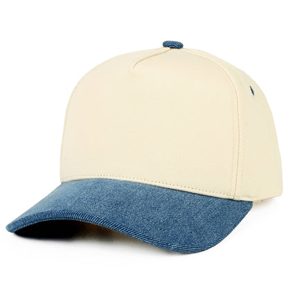 C.C Two Tone Cotton Criss-Cross Back Ponytail Trucker Hat