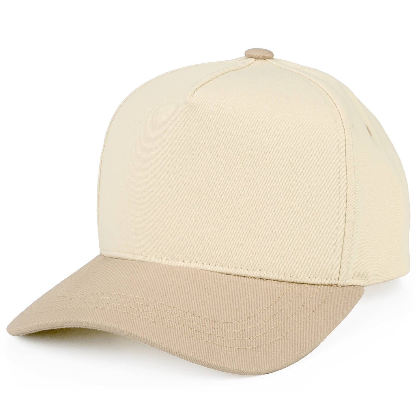 C.C Two Tone Cotton Criss-Cross Back Ponytail Trucker Hat